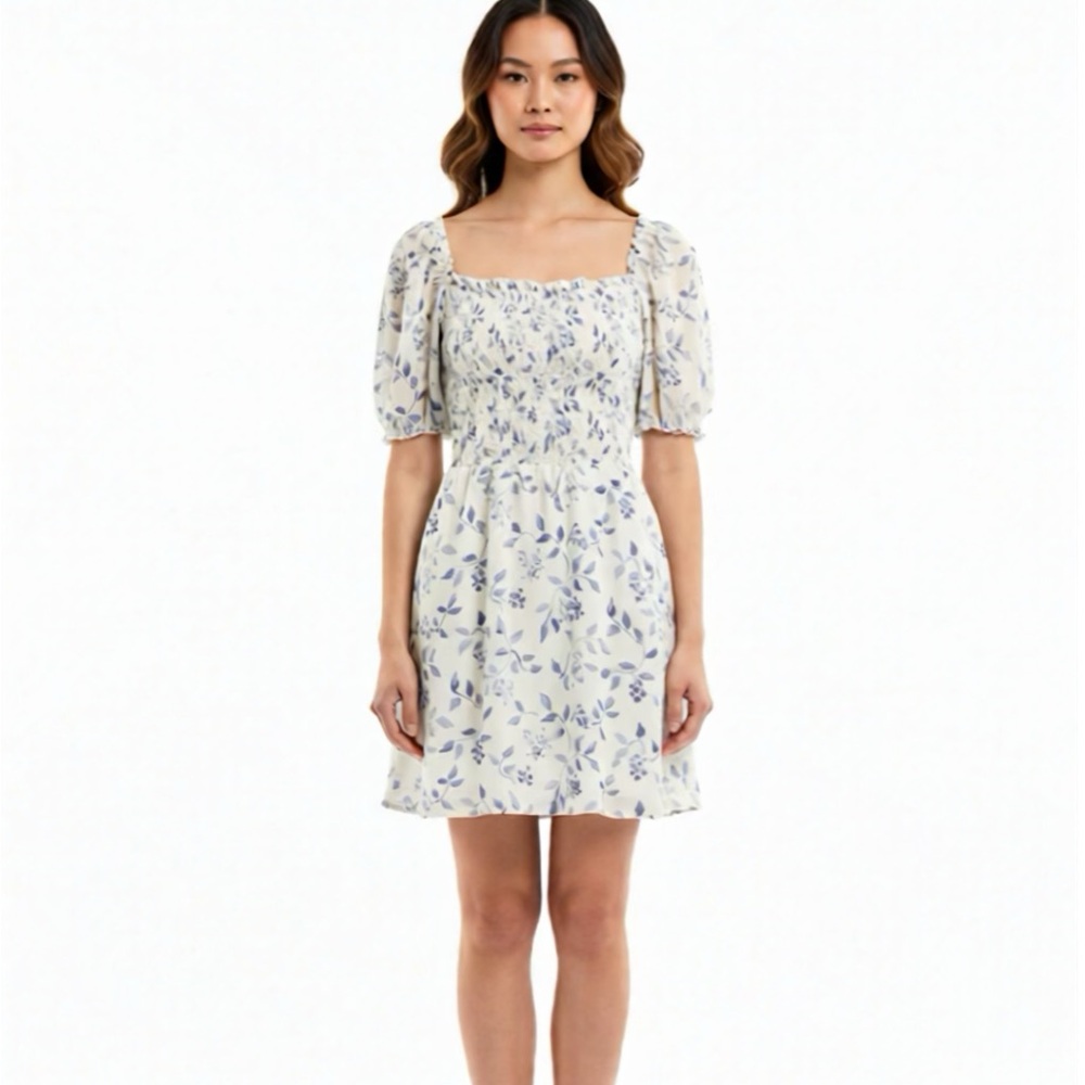 Reformation Blue and White Floral  Dress size 4